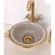 Moroccan ceramic Sink 100% handcrafted with Gold Brass