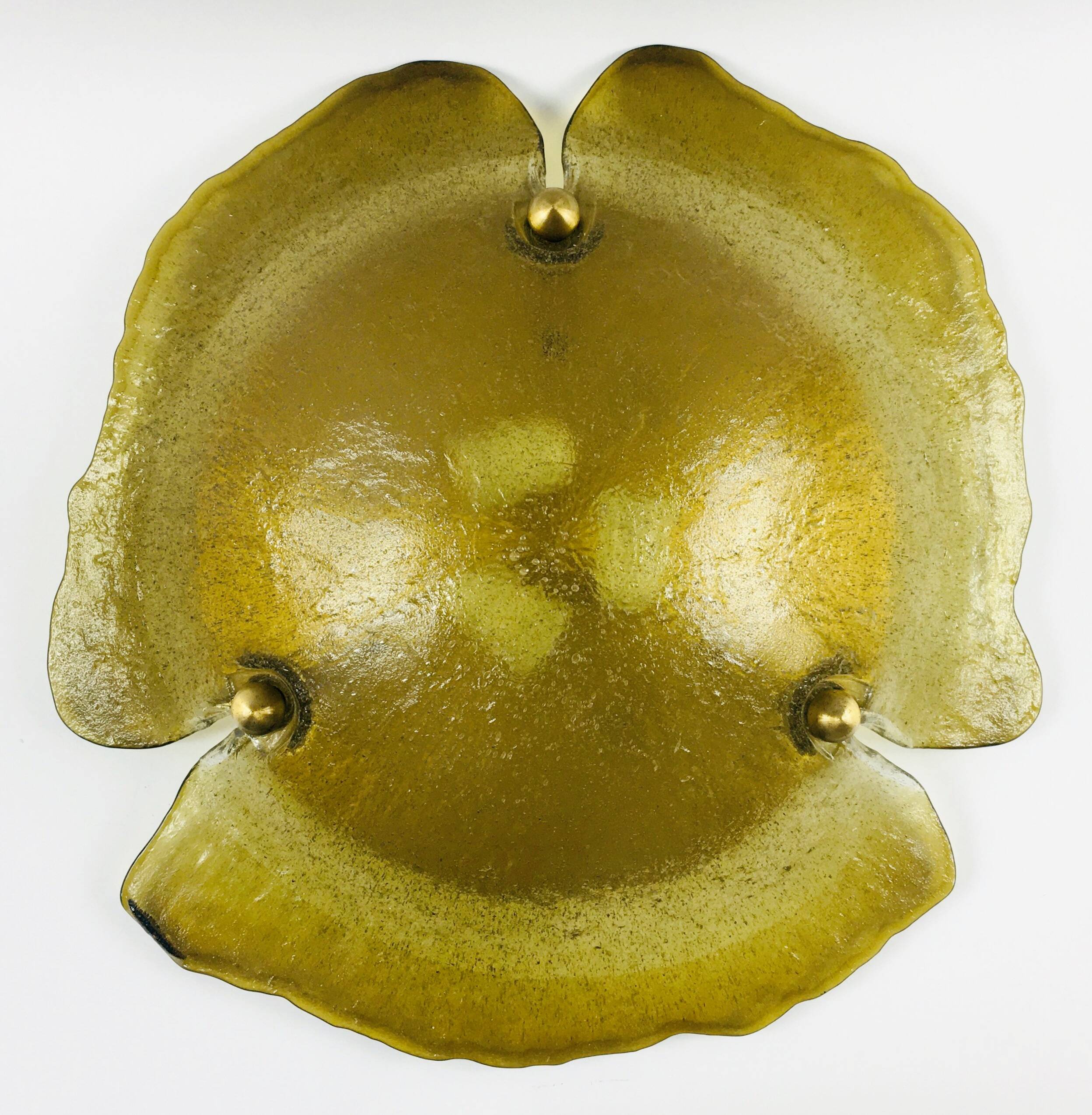 Grand plafonnier en verre de Murano en forme de fleur de Peill & Putzler, années 1970