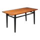 Vintage Italian table from the 1960s in stained ebony wood, with a teak veneer top.
