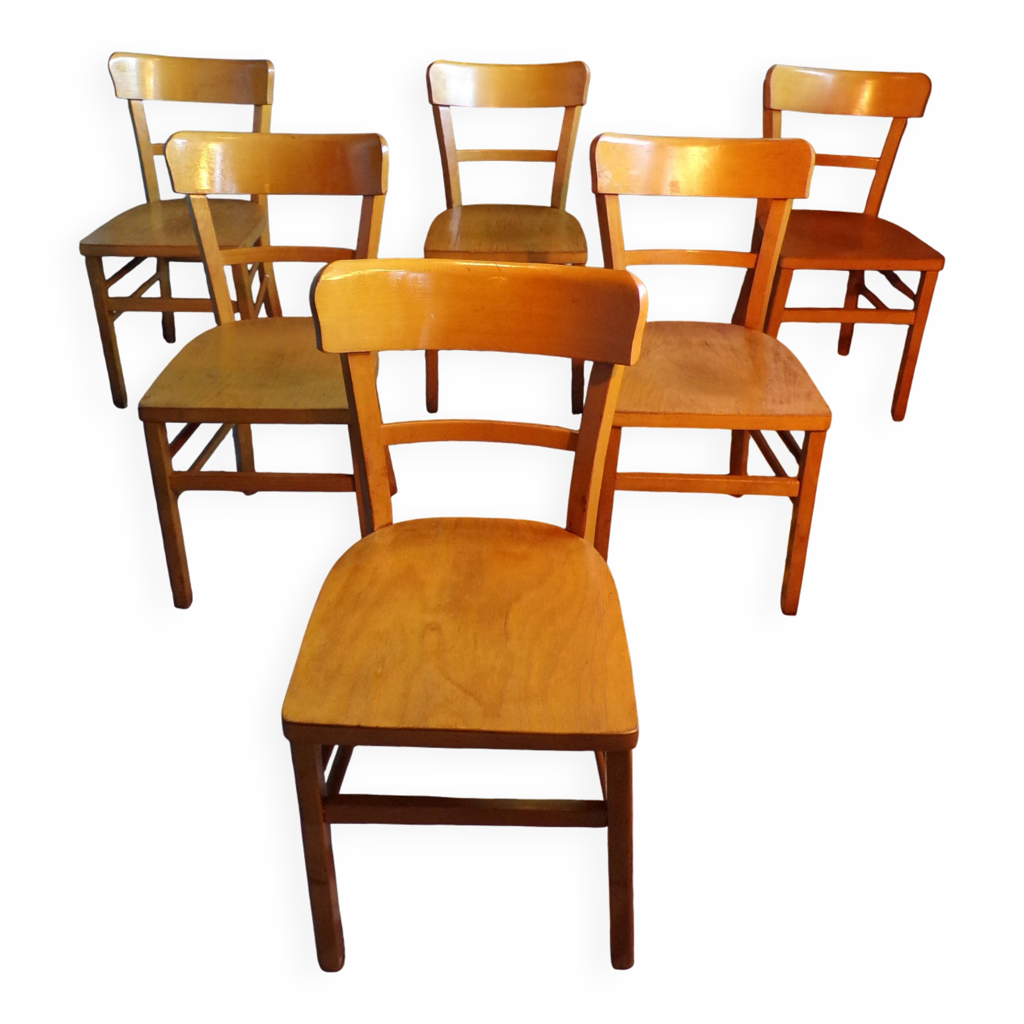 Set of 6 1950s bistro chairs