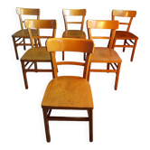 Set of 6 1950s bistro chairs