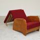 Art Deco Eastern European convertible daybed folding armchair 1960
