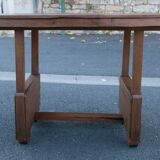 Antique wood table, dining table, oval table, living room, kitchen, countryside