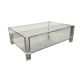 Table basse vintage en verre/acrylique « La Haye »