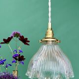 Vintage Holophane Glass Pendant Lampshade (HU1)