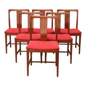 Set of 6 Scandinavian walnut chairs