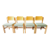 Set de 4 chaises en bois et tissu, années 70