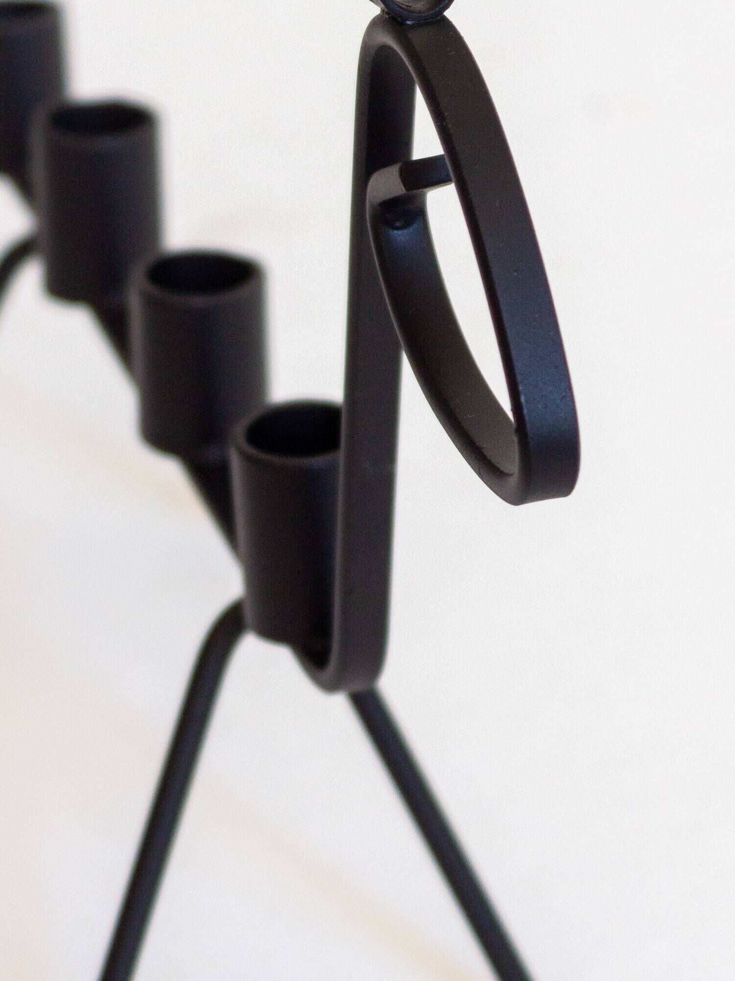 Pair of two zoomorphic wrought iron candlesticks with 4 lights, 1960s