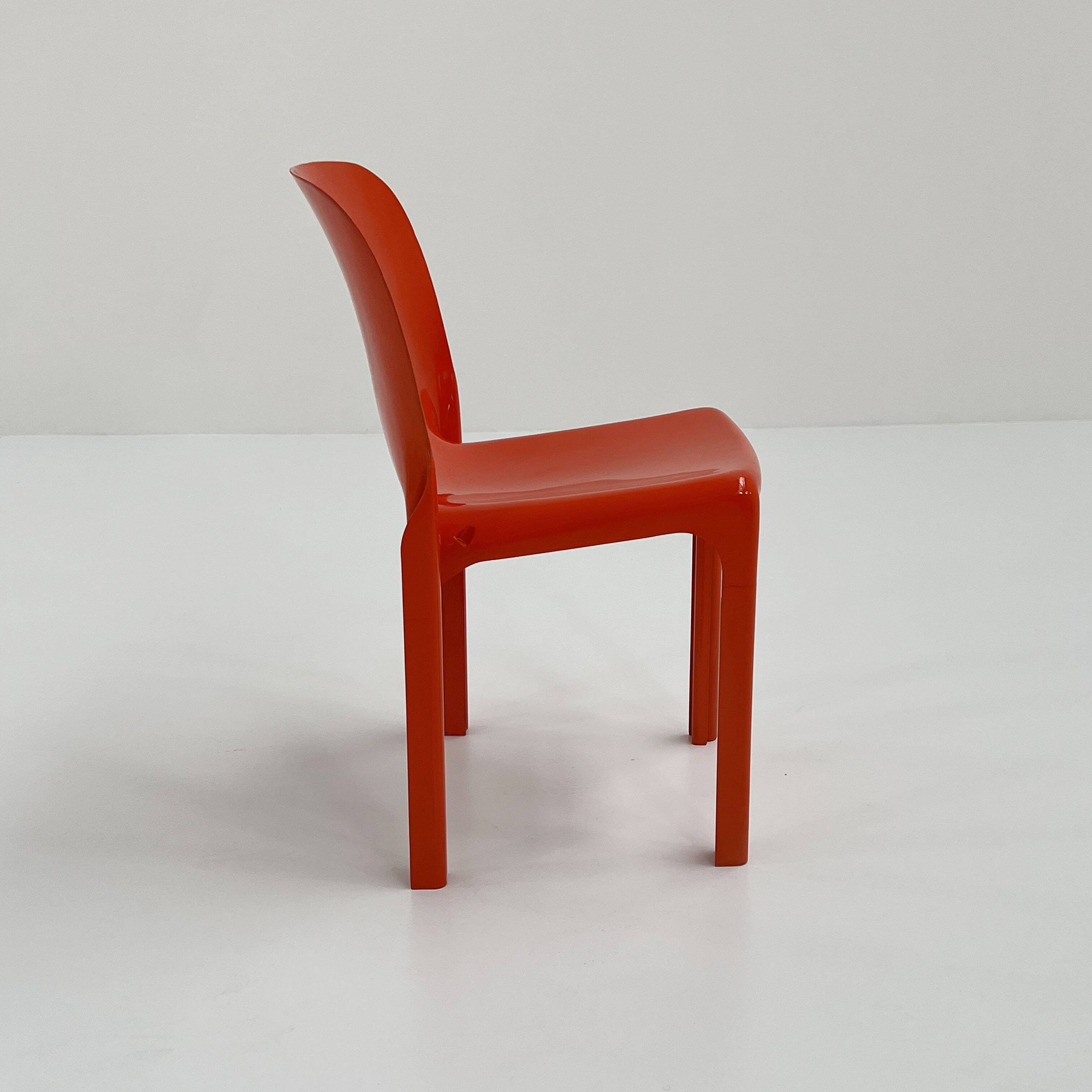 Selene Orange Chair by Vico Magistretti for Artemide, 1970