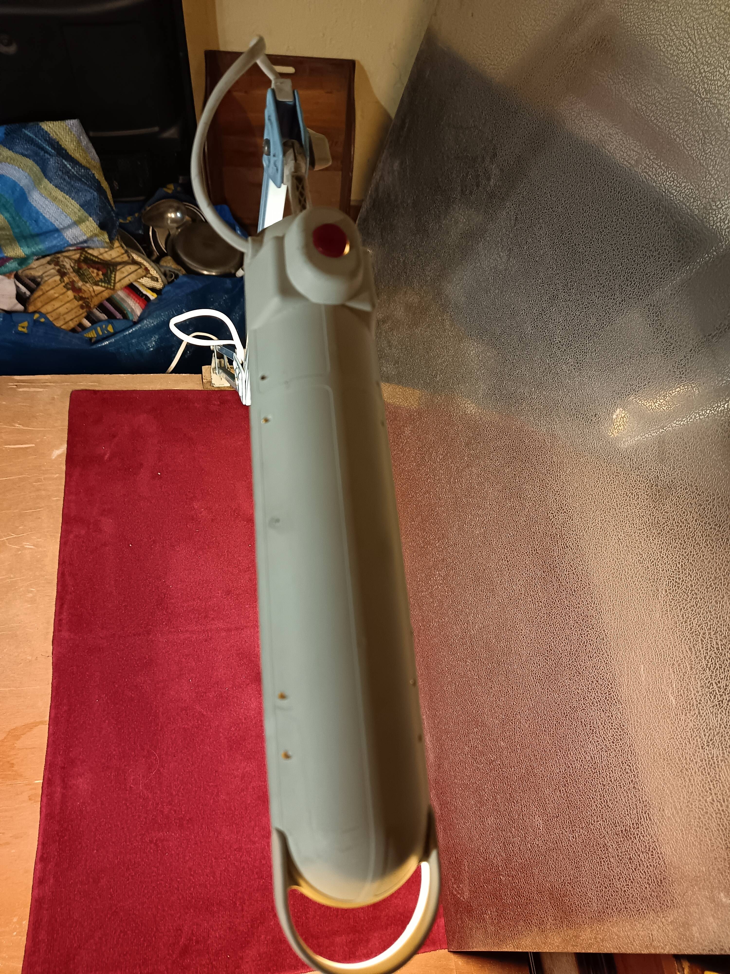 Articulated blue desk lamp