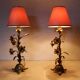 Paire de lampes "fleurs"