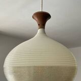 Rotaflex pendant light in Rhodoid and teak from the 1960s