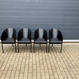 4x Original labeled Black Costes dining chairs by Philippe Starck