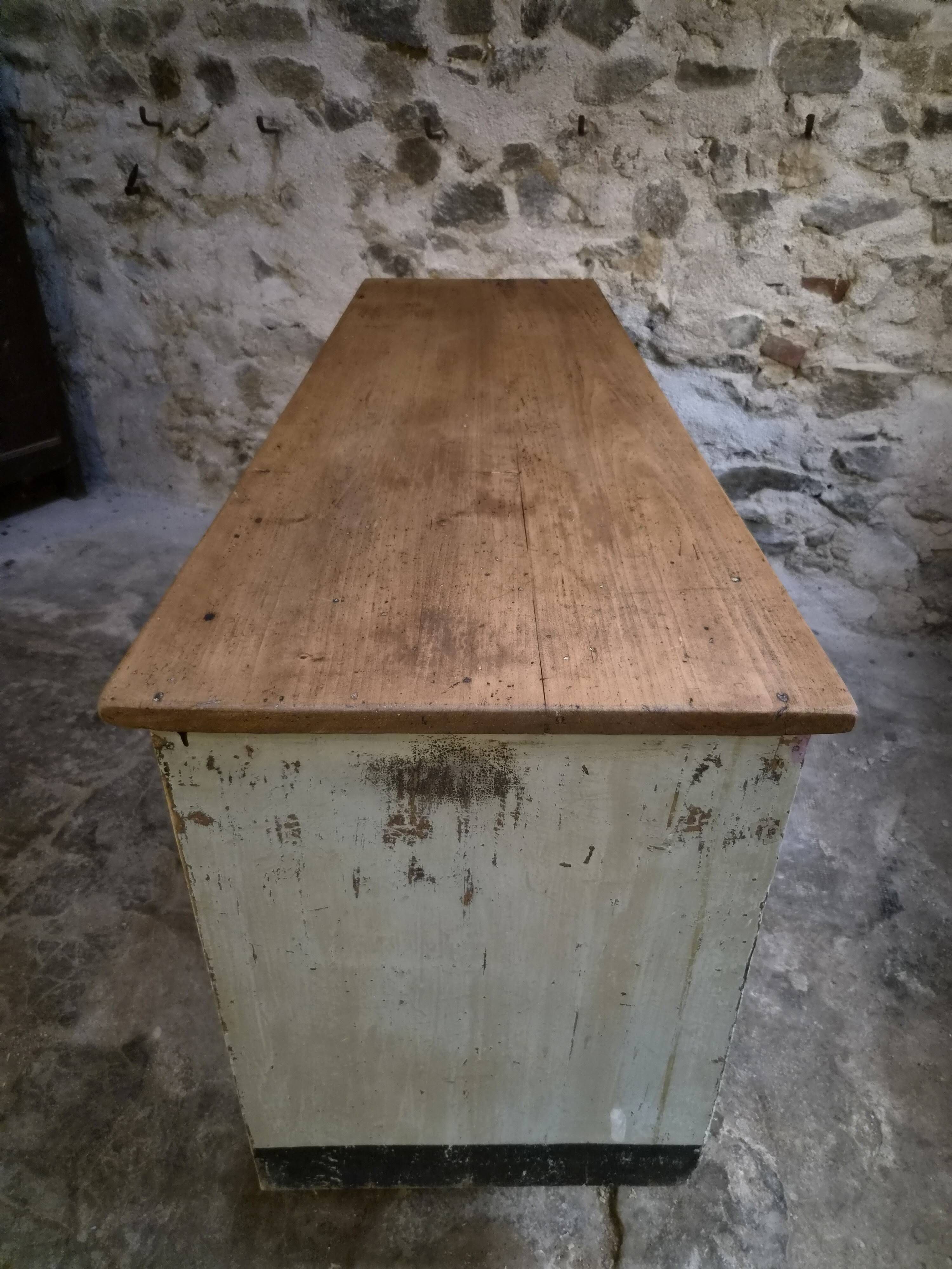 Table de drapier vintage / Îlot de cuisine – Années 1930