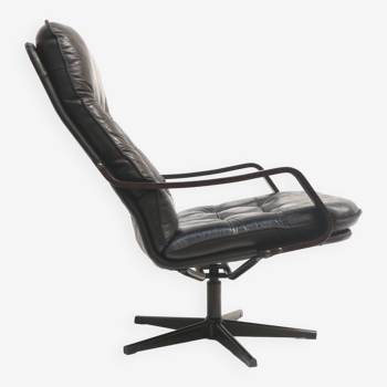 Fauteuil en cuir vintage fabriqué dans les années 1970