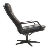 Stylish vintage leather armchair made in the 1970s