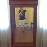Pitch pine wood mirror bonnetiere