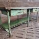 Old workbench kitchen island steel with wood
