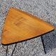 Triangle coffee table in golden blond oak base full iron of the 50s