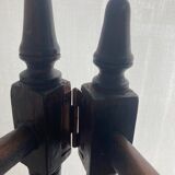 Turned wooden towel rack, 3 leaves