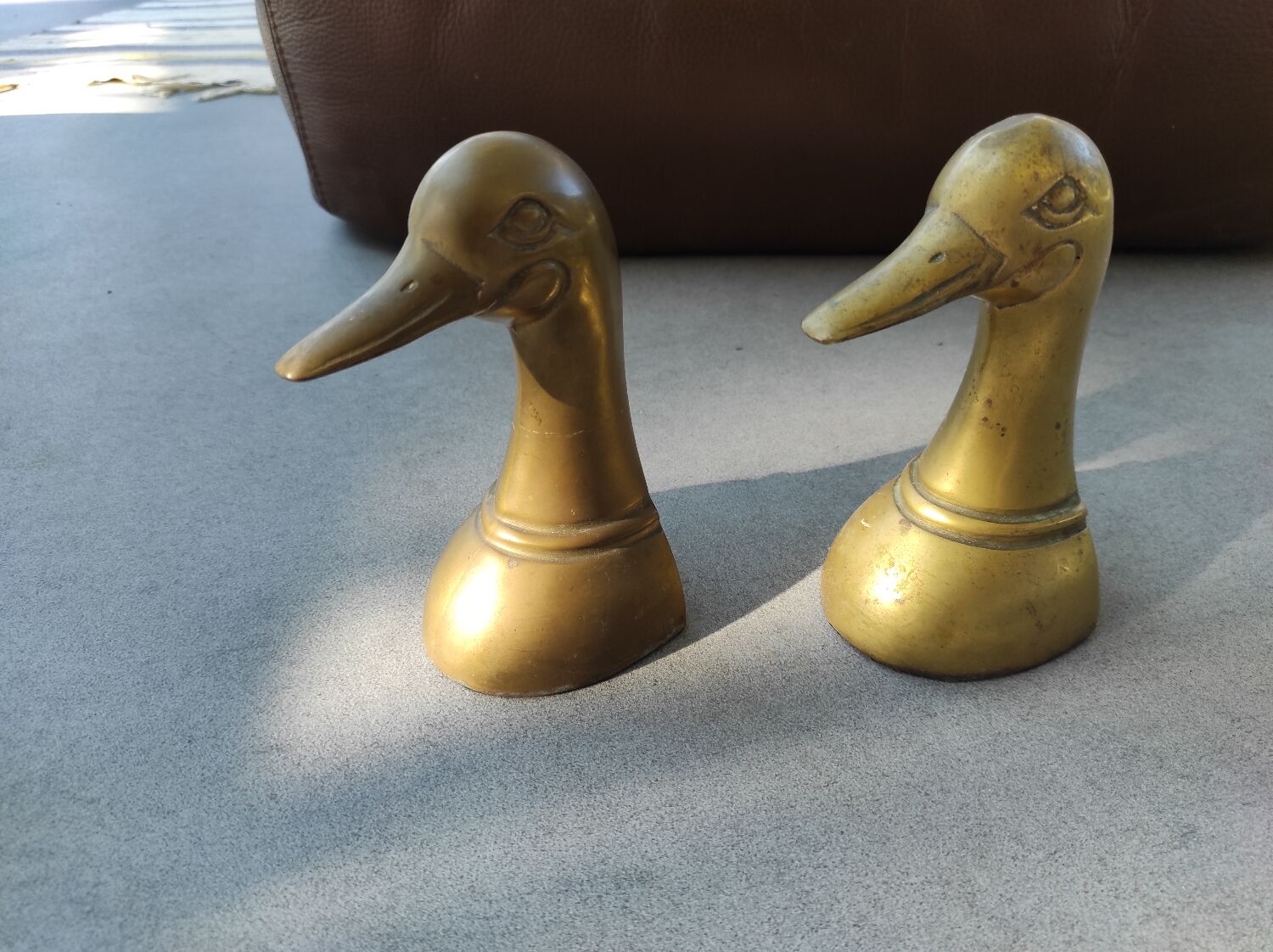 Paire de canards en laiton serre-livres