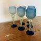Ensemble de 6 verres à pied en pâte de verre