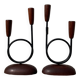 Pair of Scandinavian candlesticks in wood and metal Denmark