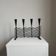Vintage brutalist candelabrum in black metal