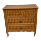 Commode 3 tiroirs avec dessus et façade en bambou L 83 cm
