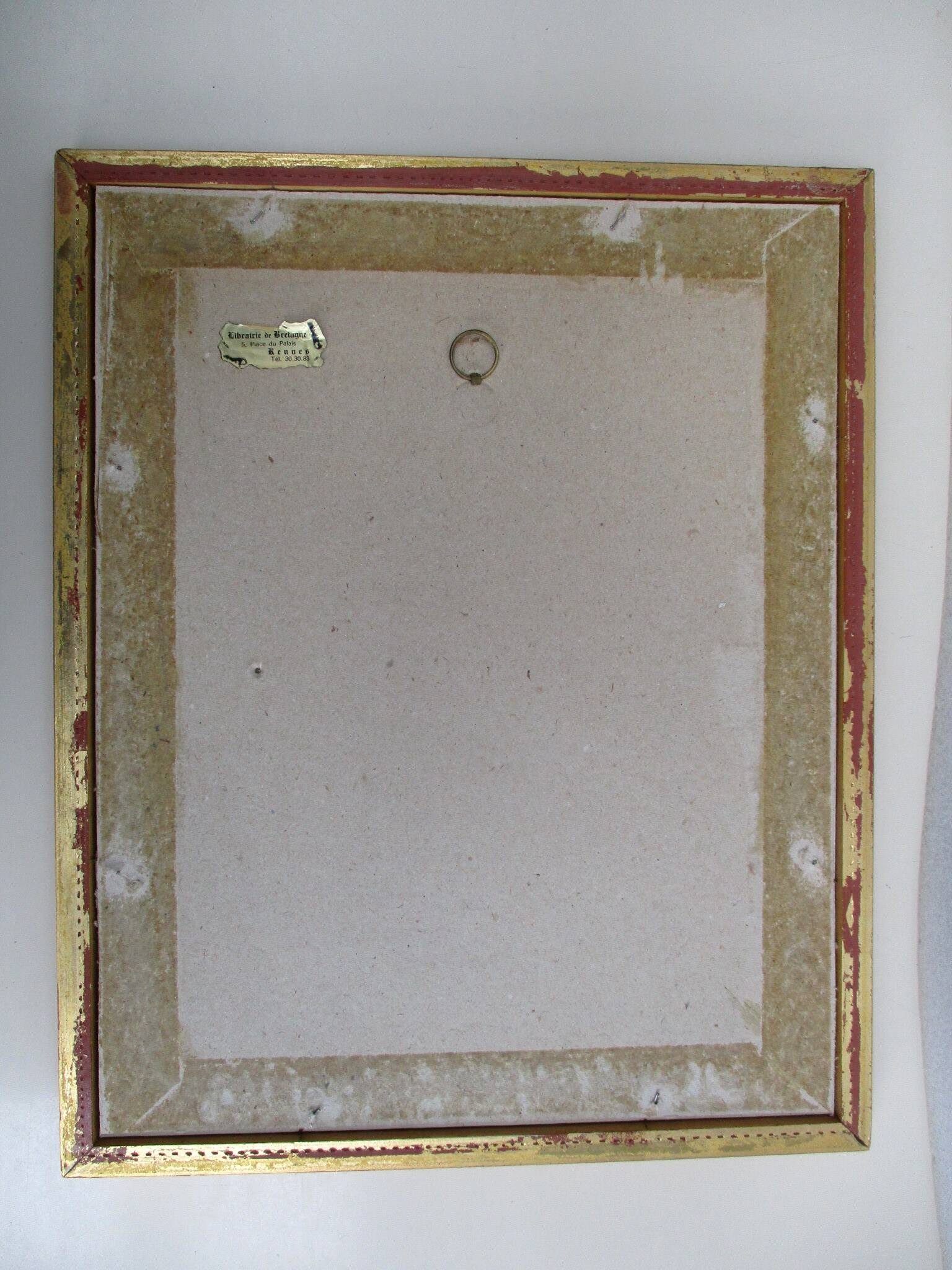 Vintage gilded wood frame for 241 x 302 mm subject
