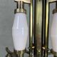 Art deco chandelier – opaline and brass