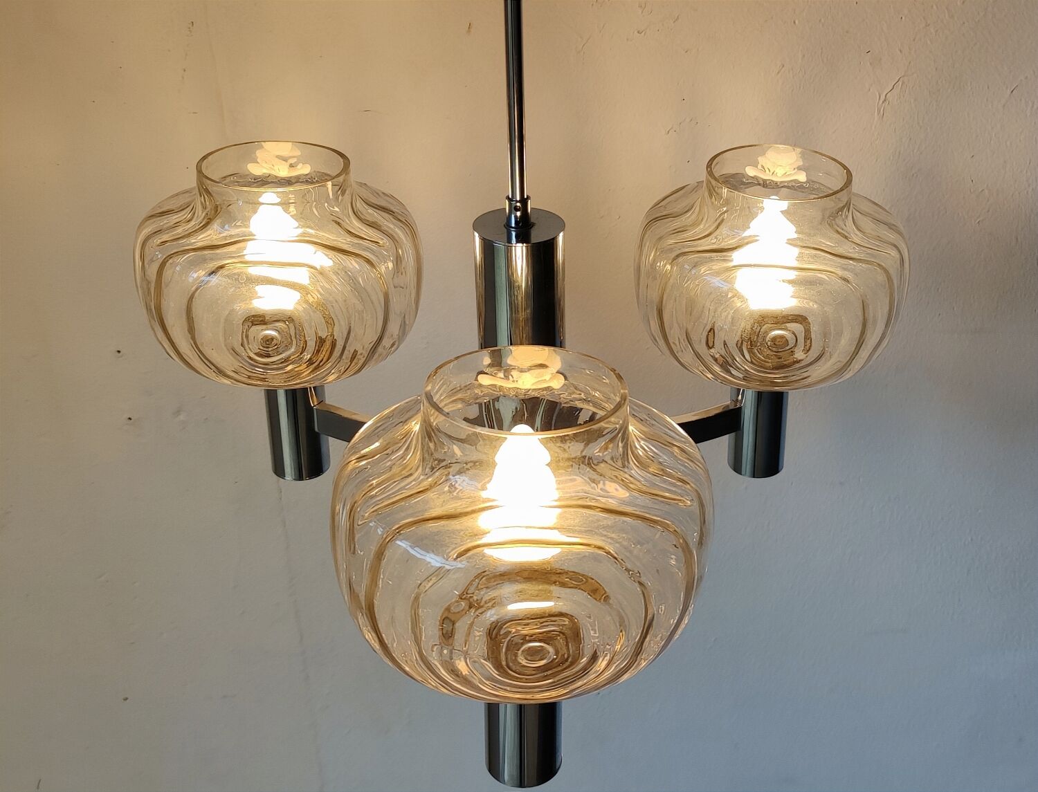 Chrome chandelier from the 70s