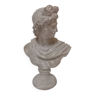 Buste d'Apollon, sculpture, moulage, résine et poudre de pierre