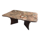 Erfoud stone coffee table with fossils