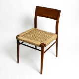 Two original 1960s Wilkhahn chairs made of walnut with wicker cane