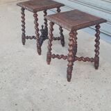 Pair of English oak bedside tables