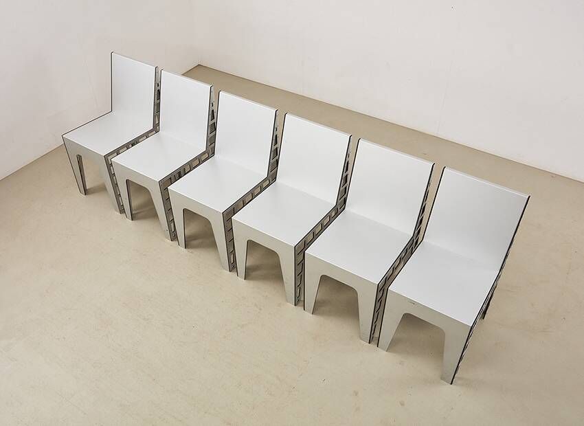 Very rare Set of 6 Alu Chairs by Richard Hutten for Hidden Netherlands 2000