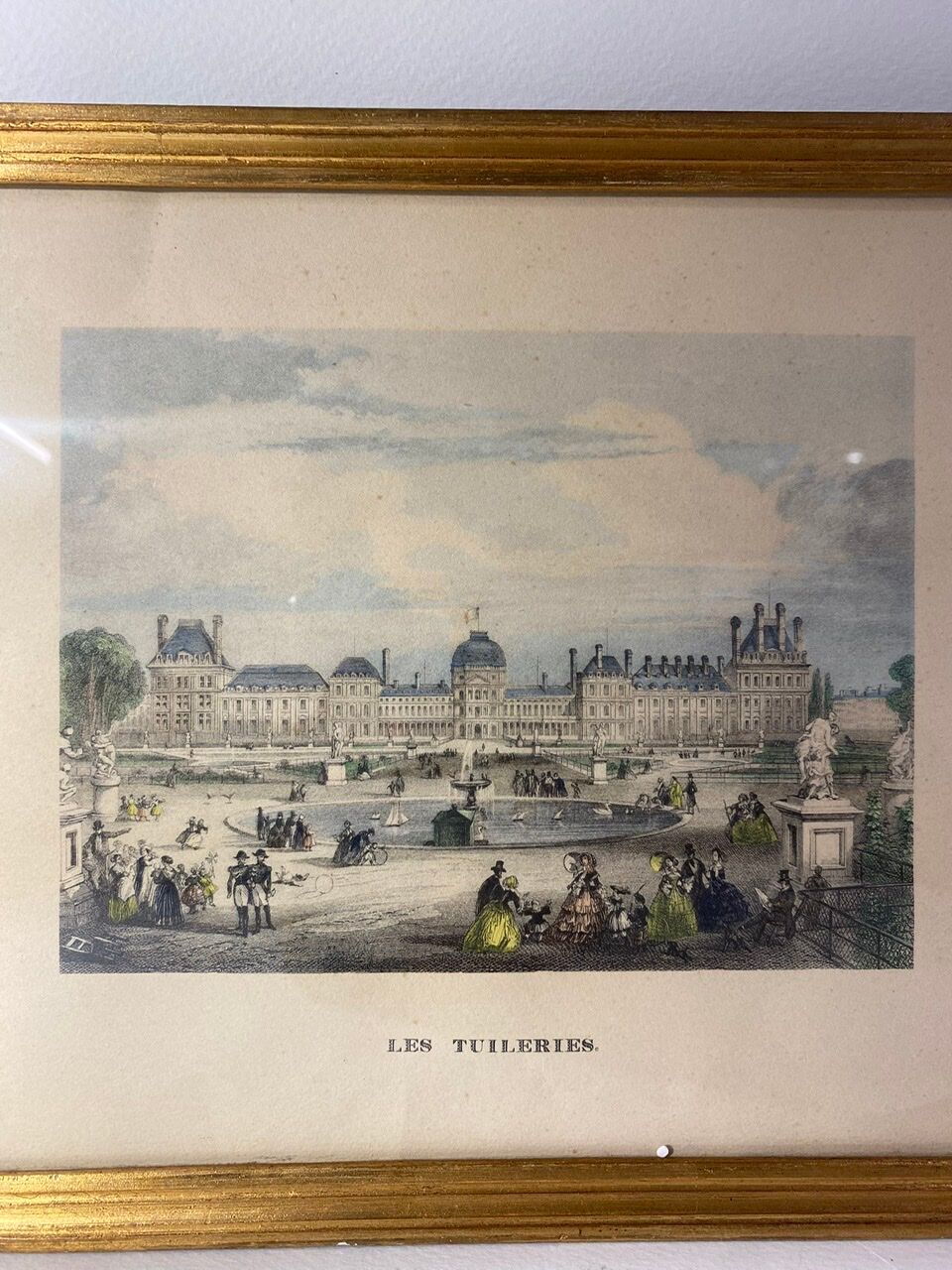 Gravure en couleur, Les Tuileries, Paris