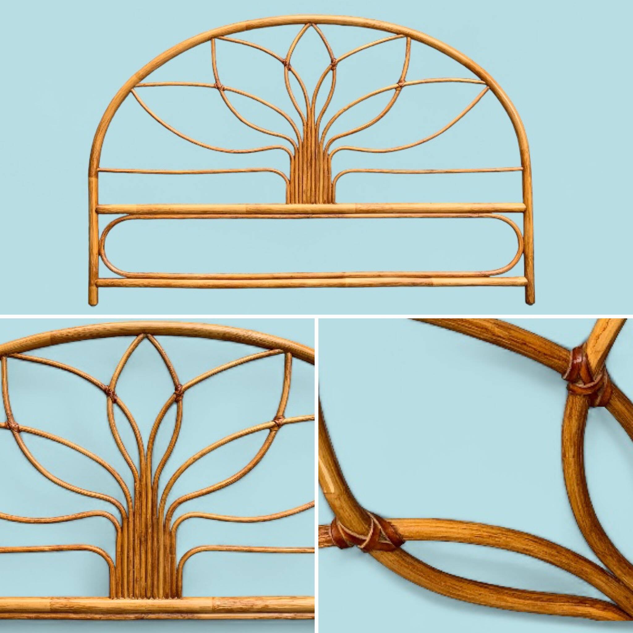 Vintage rattan headboard 1970 140cm