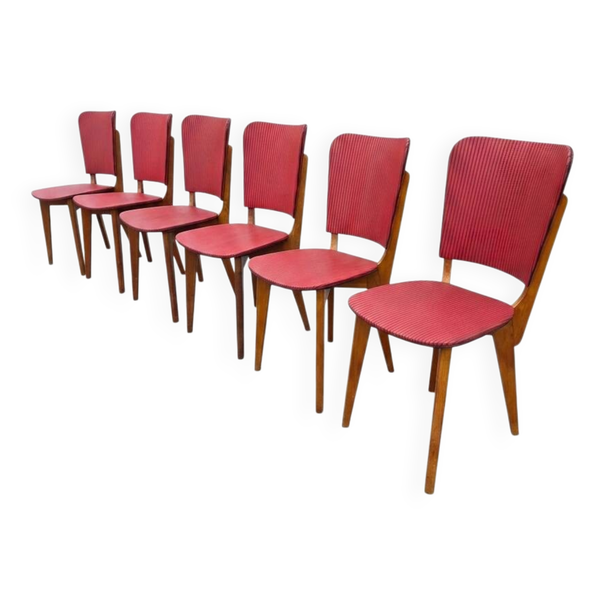 6 vintage oak chairs from the 1960s