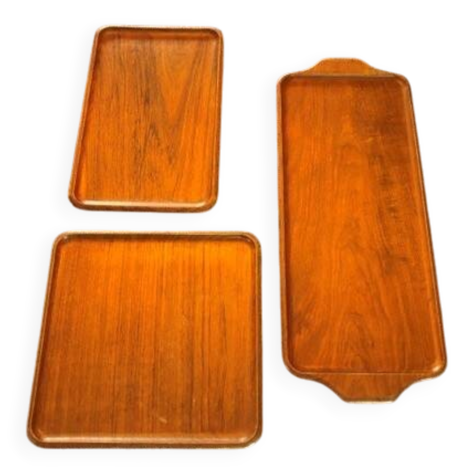 3 teak trays by Karl Holmberg - Sweden 1950s/60s