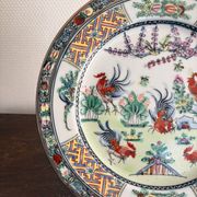 Old Plate Porcelain Canton Decor Cos Rose Family