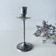 Twisted silver candle holder