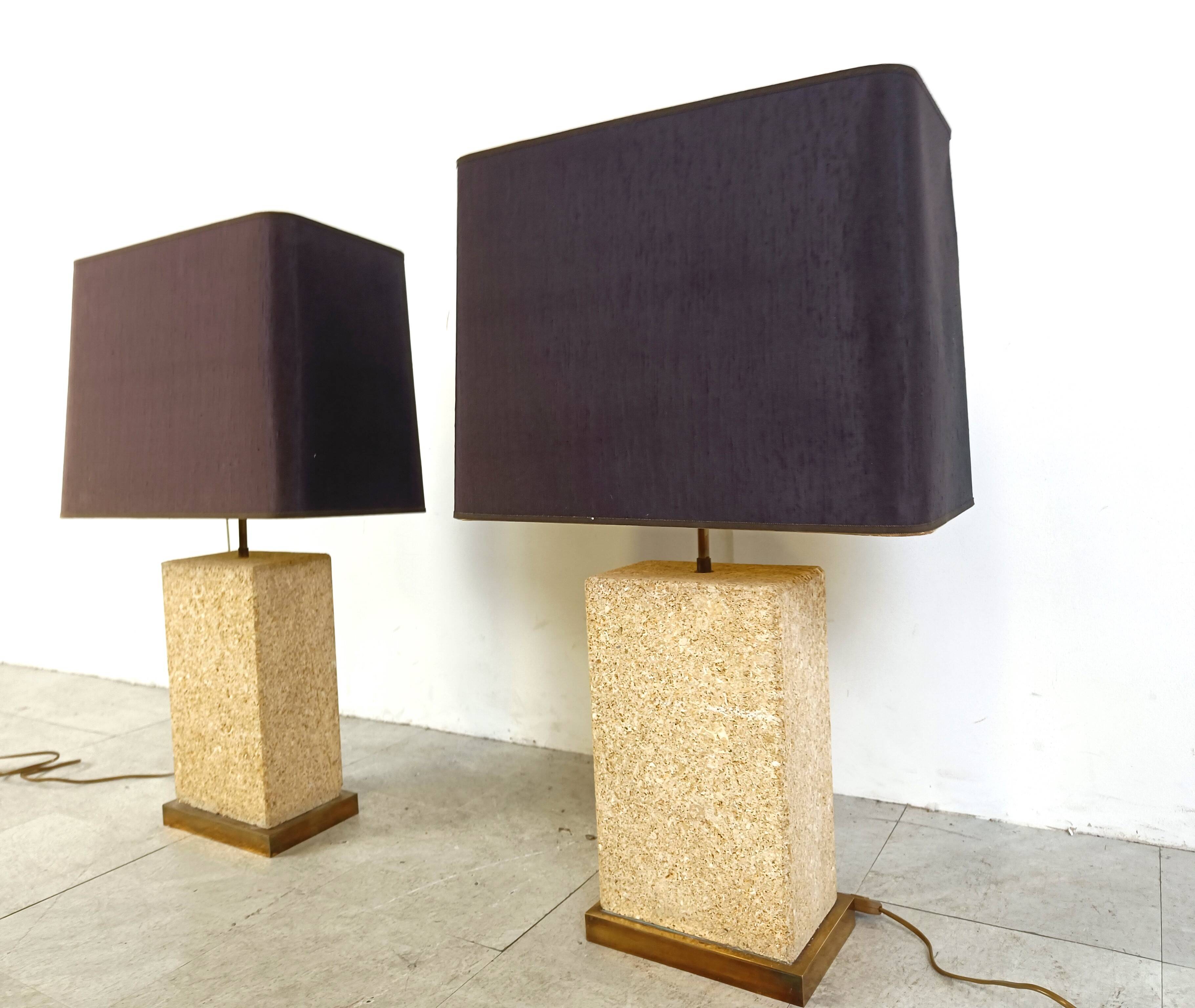 Pair of pierre de France table lamps, 1970s