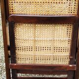 Set of 4 folding chairs wood and canning of the 70s