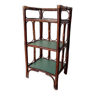 Vintage standing shelf in bamboo and rattan