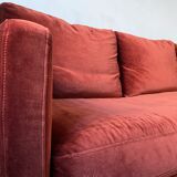 Terracotta convertible velvet sofa