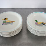 Set of 8 flat plates Ceraminter, Italy