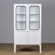 Restored glass & iron medical cabinet, 1970s