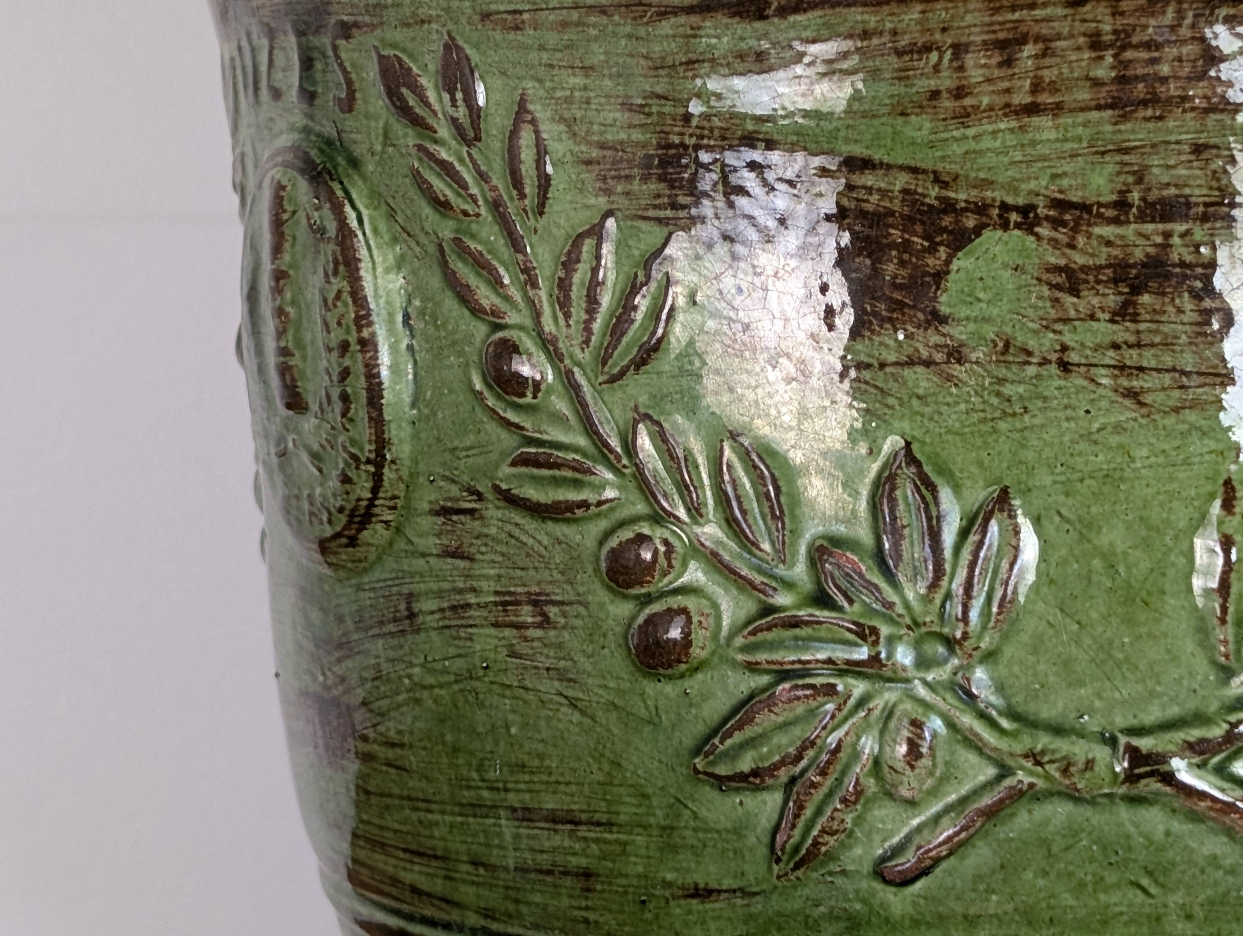 Uzès glazed earthenware planter